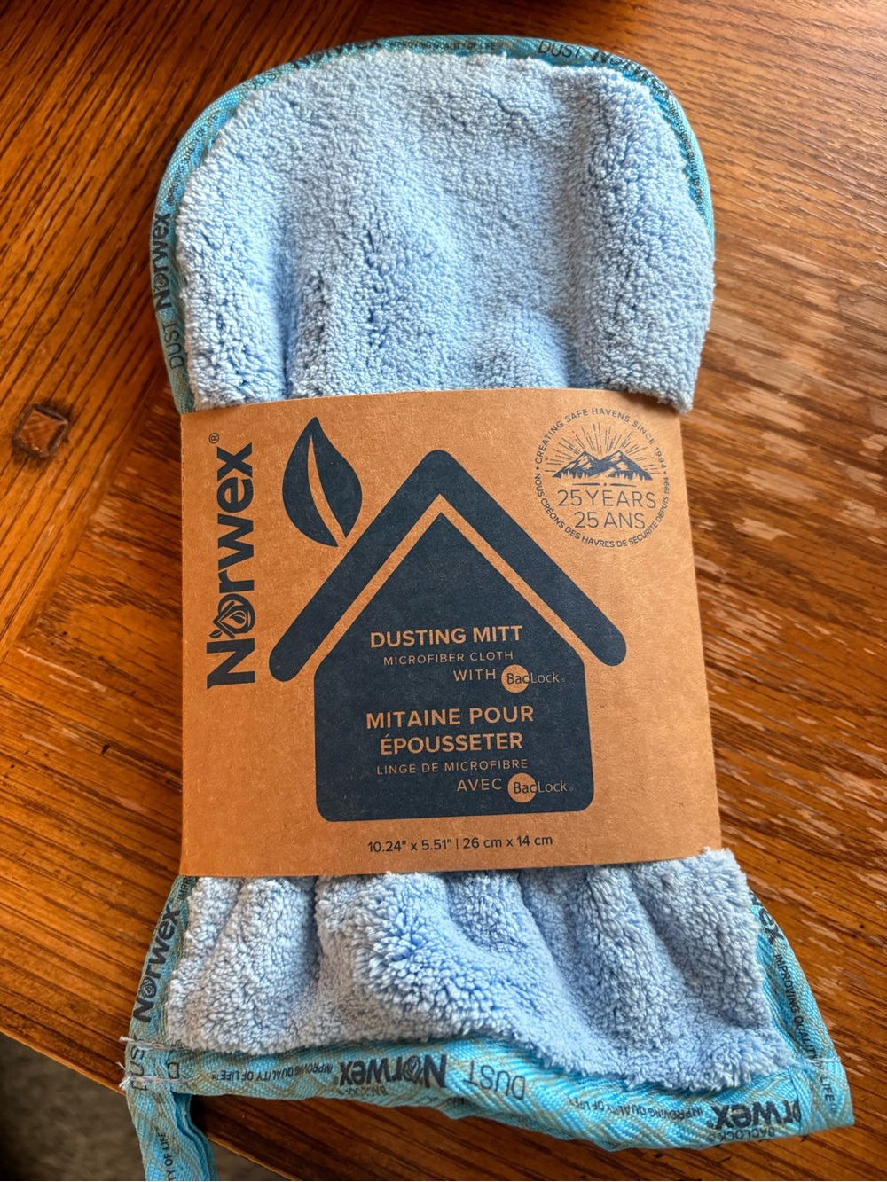 Norwex Light Blue Microfiber Dusting Mitt